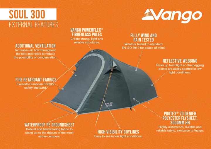 Image du produit Vango Soul 300 (Tente tunnel, 2.86 kg, 3 personnes)