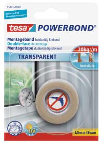Produktbild tesa Powerbond TRANSPARENT doppelseitiges Montageband (19 mm)