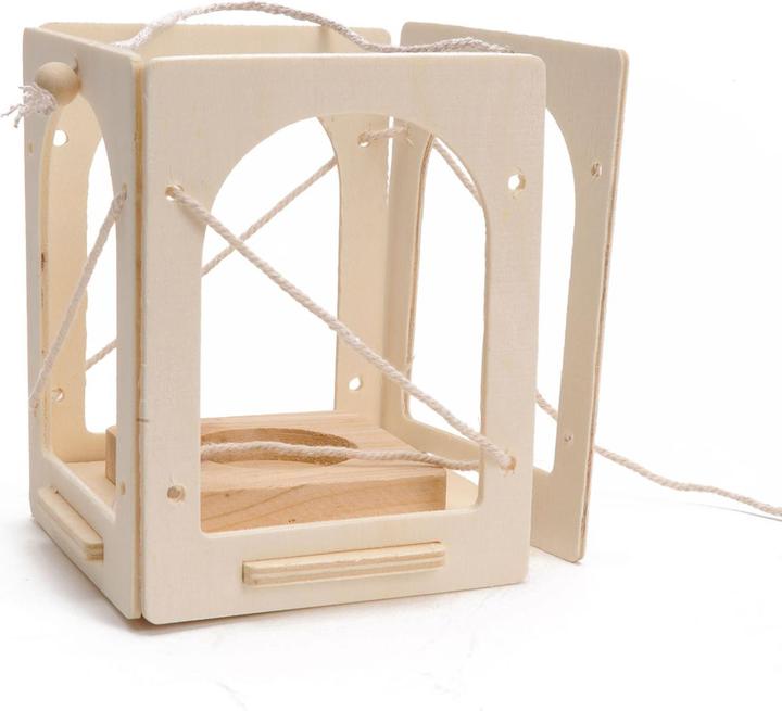 Actual product image Wooden lantern (10 x 10 x 12 cm)