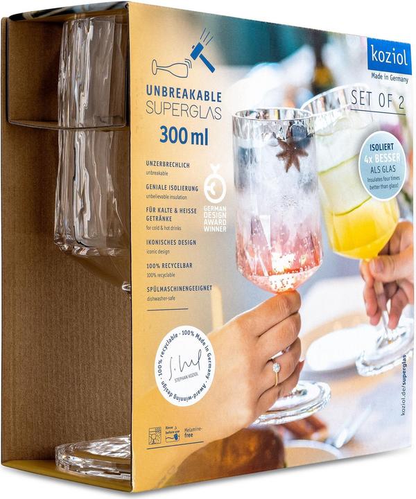 Produktbild Koziol Rotweinglas Superglas (30 cl, 2 Gläser, Rotweingläser)
