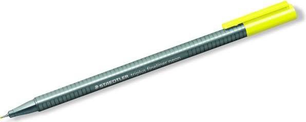 Image du produit Staedtler 334 Fineliner triplus jaune fluo (Jaune fluo, Gris, 1 x)