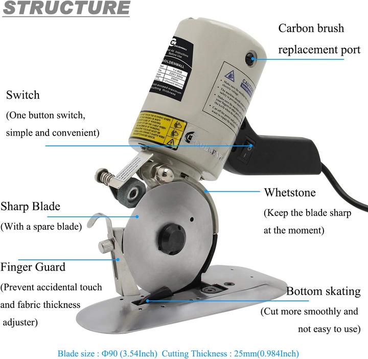 Actual product image Cgoldenwall YJ-90B Industrial Fabric Cutter (1 Sheets)