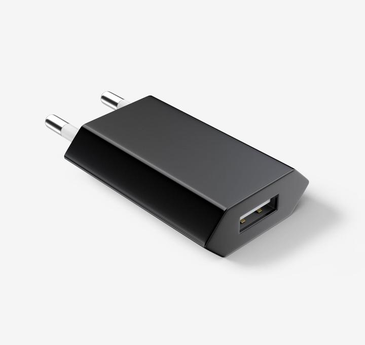 Produktbild PhoneLook Wand Adapter mit USB Anschluss 5W Schweizer Netz-Stecker Schwarz (5 W)