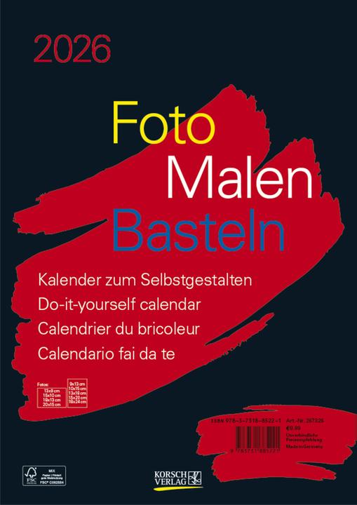 Produktbild Bastelkalender Foto Malen Basteln (Harter Einband, Deutsch)