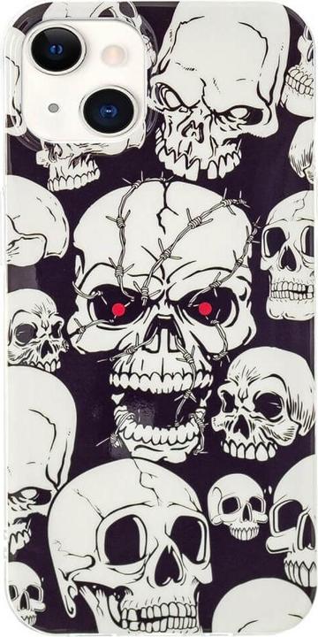 Produktbild Cover-Discount iPhone 15 Plus - Nachtleuchtende Silikon Hülle Totenkopf (Apple iPhone 15 Plus)