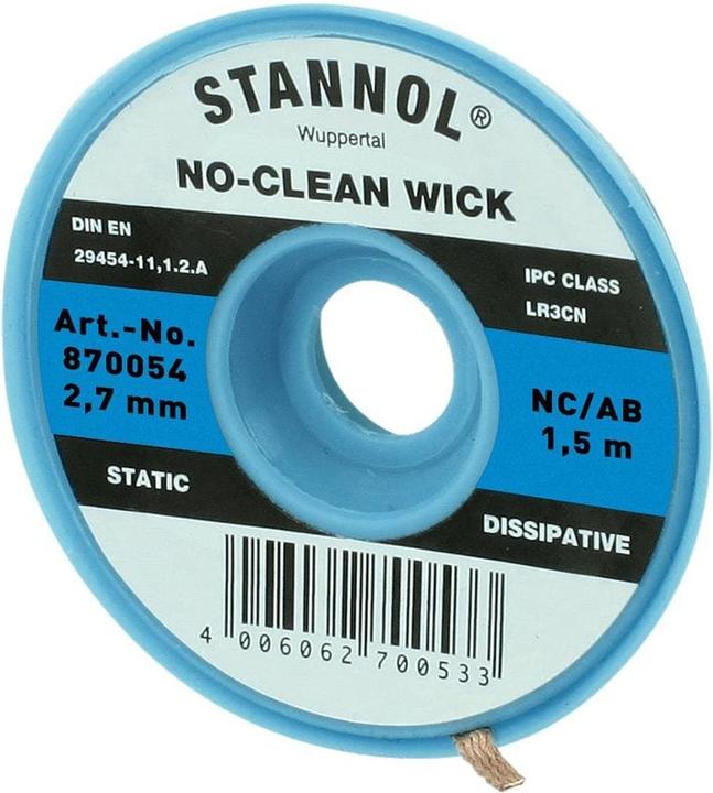 Image du produit Stannol Tresse à dessouder NC-BB Tresse à dessouder 2.7 mm x 1.5m sans halogène (tresses à dessouder)