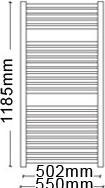 Image du produit Caleido Radiateur sèche-serviettes de bain Ulisse 1185x550mm, complet, purement électrique, blanc (700 W)