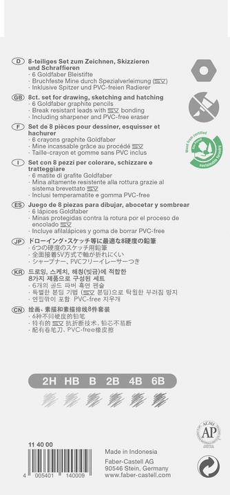 Produktbild Faber-Castell GOLDFABER - Bleistift Zeichenset (2H, 2B, 6B, HB, B, 4B, 6 x)