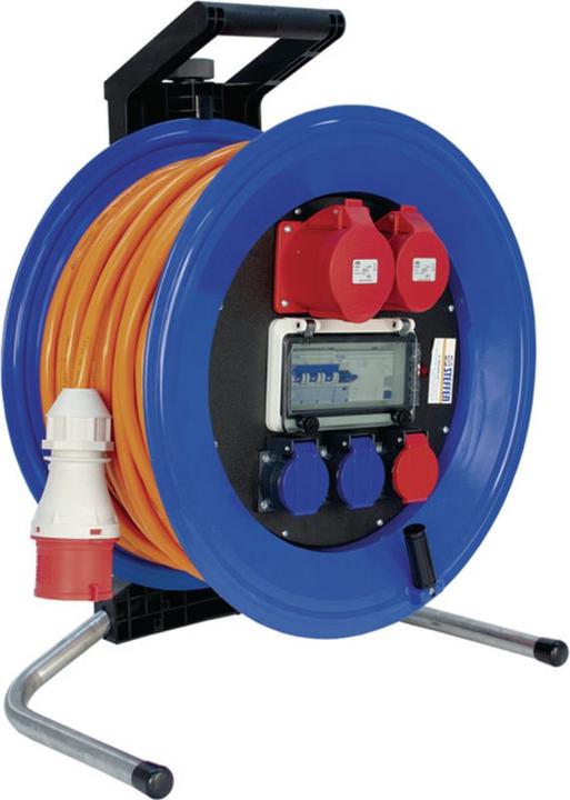 Actual product image Steffen Cable reel PROFESSIONAL 1xCEE32/5, 1xCEE16/5, 1xT25, 2xT23 (IP55) 30m (30 m, 4 mm²)