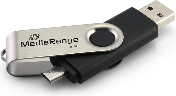 Actual product image MediaRange combo flash drive with micro USB (OTG) (8 GB, USB-A, Micro USB, USB 2.0)