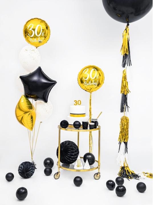 Immagine prodotto Partydeco Ghirlanda Pompons Nero e Oro