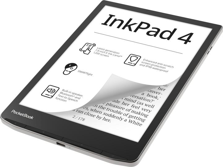 Actual product image PocketBook InkPad 4 (7.80", 32 GB, Stardust Silver)