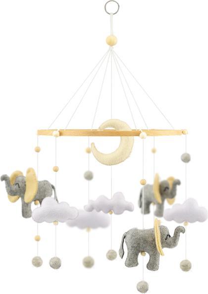 Ulysse Couleurs d'Enfance Grazioso dispositivo mobile in feltro: gli elefanti