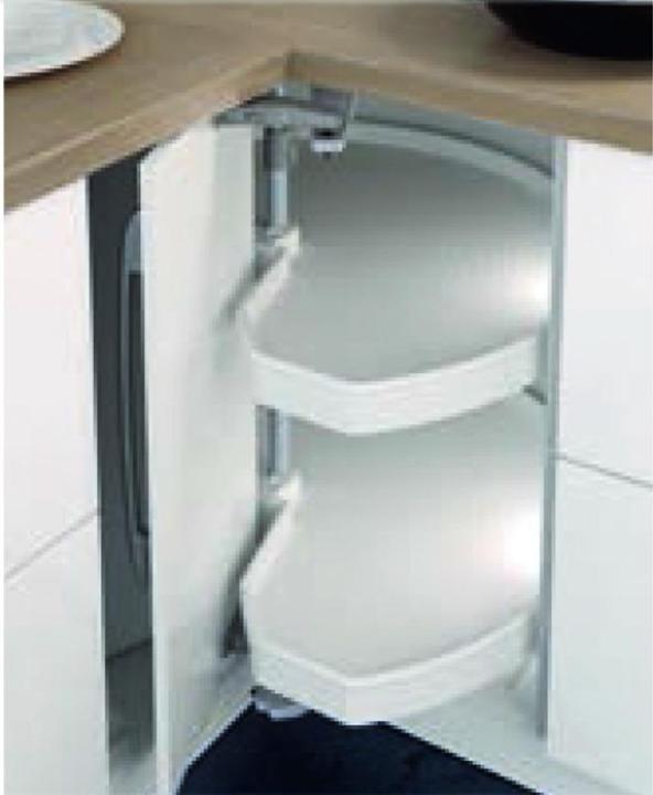 Image du produit Ninka Carrousel d'élément d'angle à porte pliante MONDO pour meubles d'angles 90°, avec 2 étagères E (1 pcs)