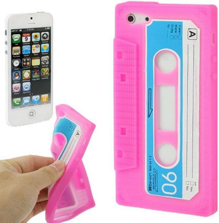 Actual product image König Design Silicone Case Retro Cassette for Mobile iPhone 5 & 5s Pink (Apple iPhone 5)