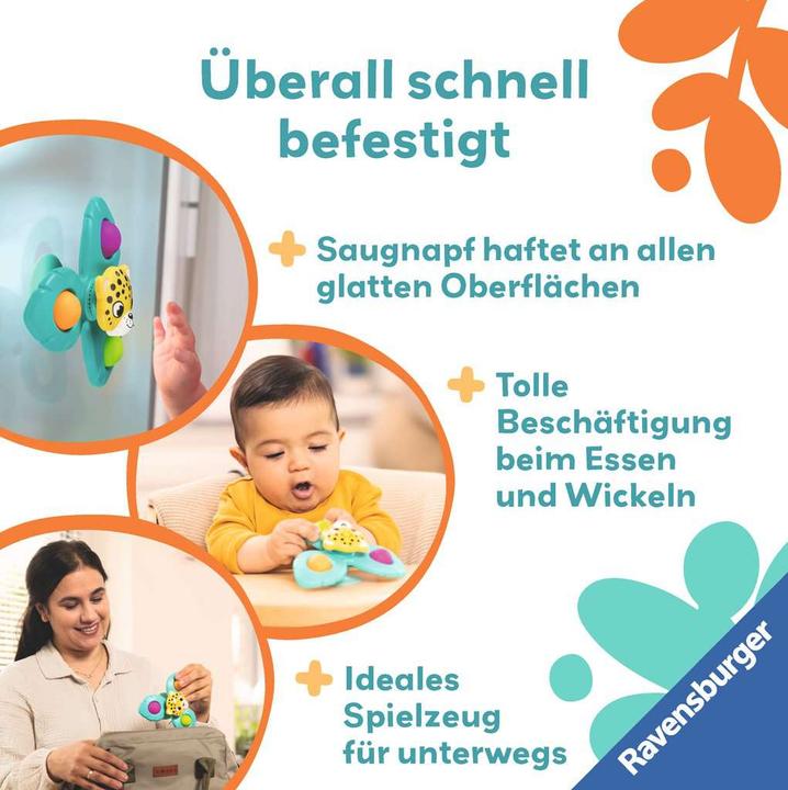 Produktbild Ravensburger 4868 play+ Pop-it Spinner: Leopard, Saugnapf-Spielzeug, Silikon-Spielzeug