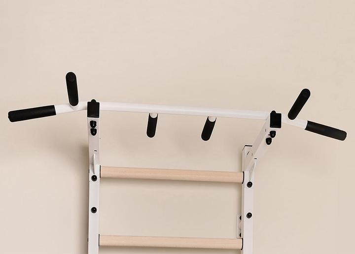 Actual product image BenchK Wall bars 222 with multi pull-up bar, rope & rings