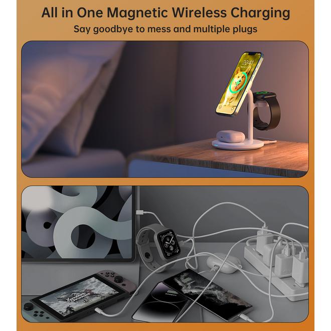 Actual product image Choetech 15W 3 in 1 Wireless Charger T585 F (15 W)