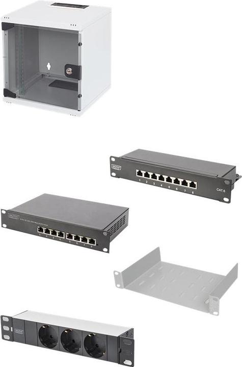 Produktbild Digitus 254 mm (10") Netzwerk-Set (5.71 HE, 19 Zoll Rack)