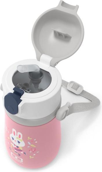 Produktbild Monbento Kids Insulated Water Bottle MB Stram Bunny - 360ml - Leakproof Water Bottle with Straw - Strap & Han (0.36 l)