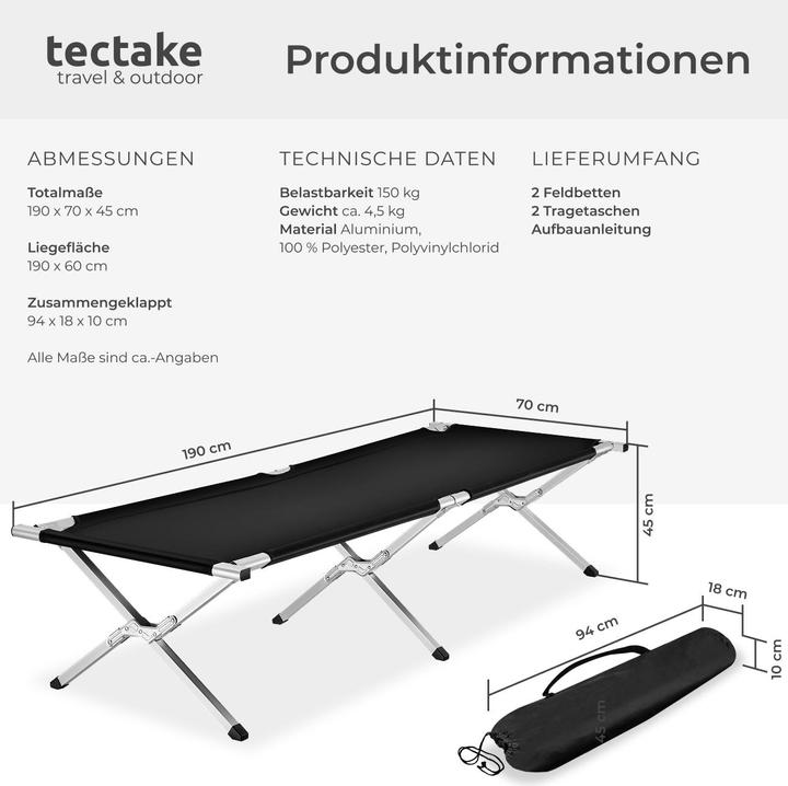 Produktbild tectake Feldbett
