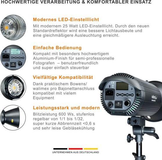 Actual product image Walimex pro Campaigner 600 HS studio flash (600 W, Flash head)