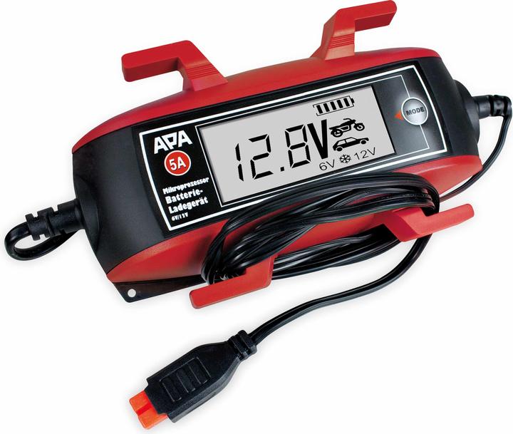 APA Automatic charger Microprocessor battery charger 6/12 V, 5 A (12V, 6V, 5 A)