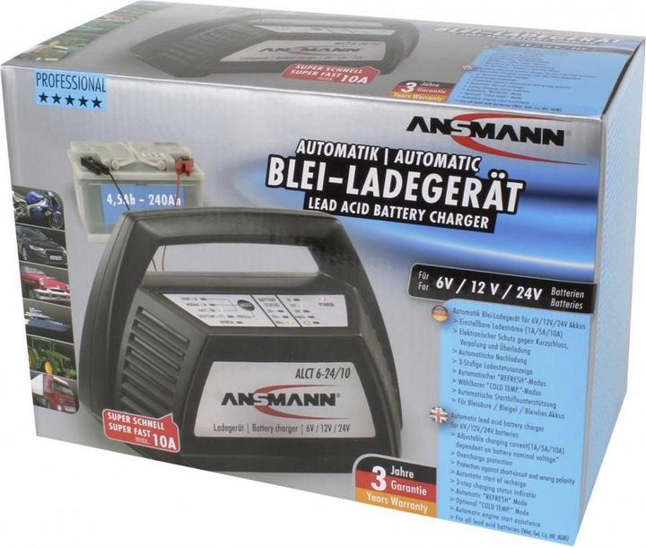 Image du produit Ansmann Chargeur automatique ALCT 624/10 (6V, 12V, 24V, 10 A)