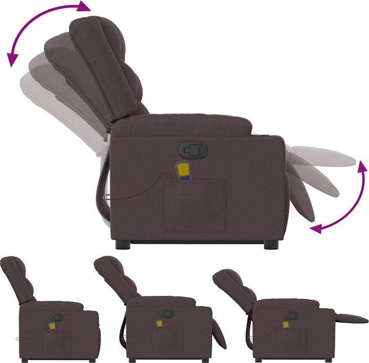 Produktbild VidaXL Massagesessel mit Aufstehhilfe Dunkelbraun Stoff