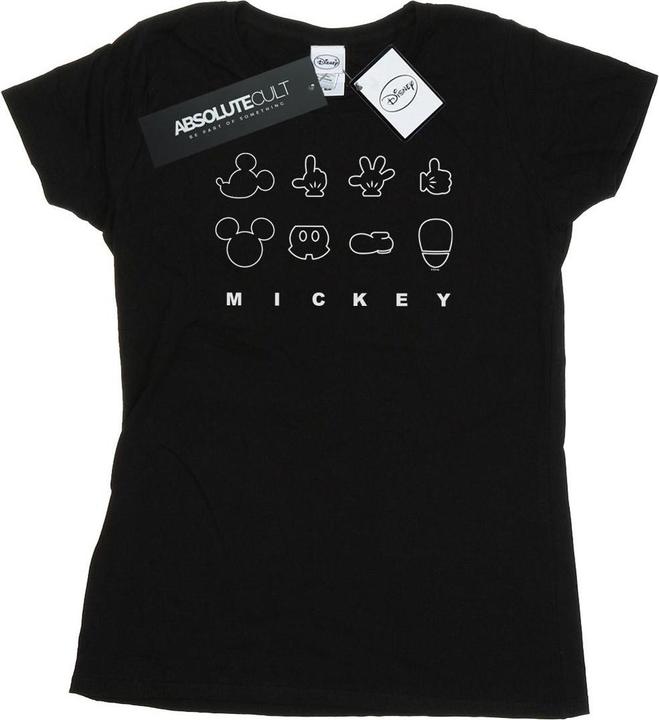 Actual product image Disney Womens/Ladies Mickey Mouse Deconstructed Cotton T-Shirt (L)