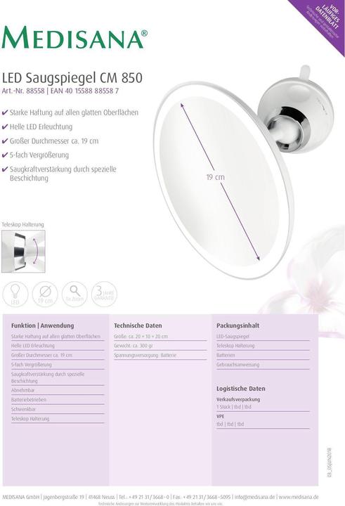 Image du produit Medisana CM 850 (20 x 10 x 20 cm)