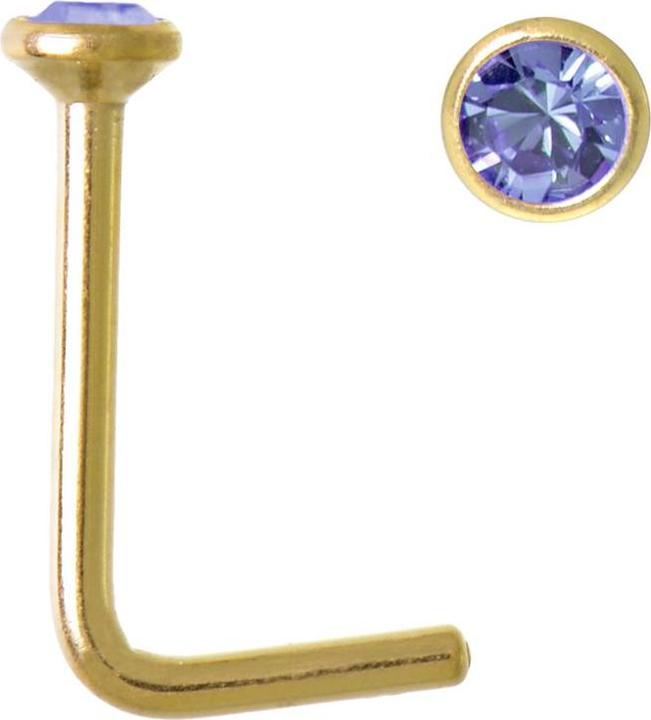 Immagine prodotto Bijouteria Piercing per naso (Cristallo premium, Acciaio chirurgico 316L, Rivestimento in PVD (colore oro))