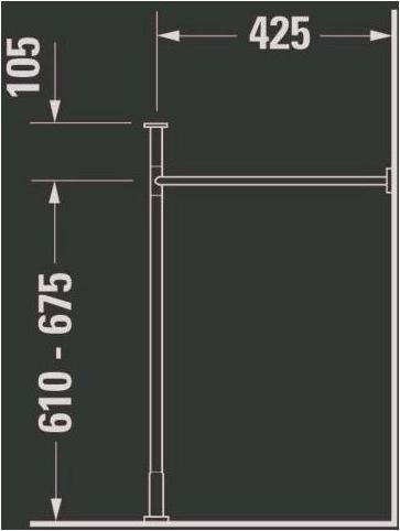 Produktbild Duravit Metallkonsole VERO höhenverst. +50mm f WT 045360/045460 (52.5 x 42.5 x 78 cm)