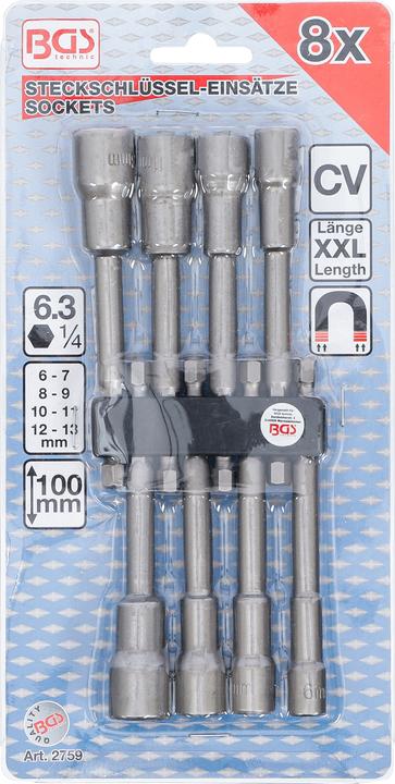 Produktbild BGS Steckschlüssel-Einsatz-Satz (6 mm, 7 mm, 8 mm, 9 mm, 10 mm, 11 mm, 12 mm, 13 mm)