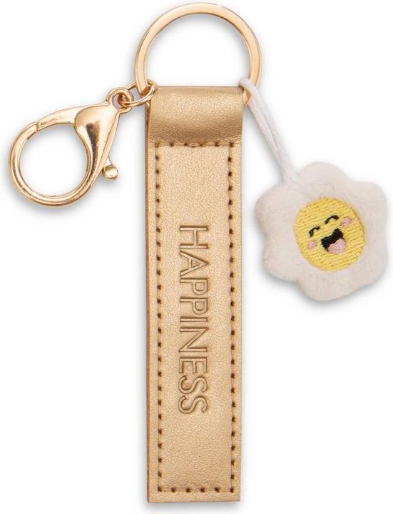 Magni NICI Schlüsselanhänger Happiness Kunstlederband mit Blume gold 10cm