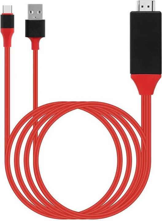 Hermex USB-A USB-C HDMI 2m Adapterkabel USB-C USB-A HDMI USB-A USB-C HDMI (2 m, HDMI)