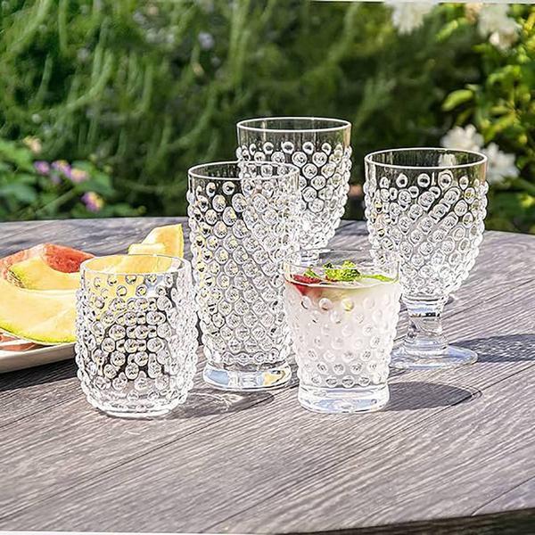 Produktbild Tarhong Becher HOBNAIL rund 443ml, durchsichtig blau, 4er-Set (0.44 l, 4 x)