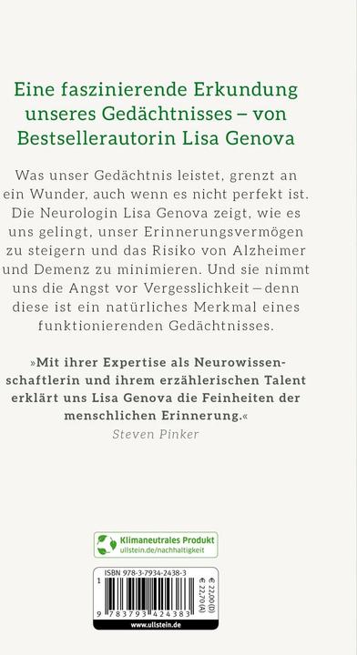 Image du produit Die Gabe der Erinnerung und die Kunst des Vergessens (Allemand, Lisa Genova, 2021)