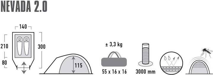 Actual product image High Peak Nevada 2.0 (Dome tent, 3.30 kg, 2 persons)