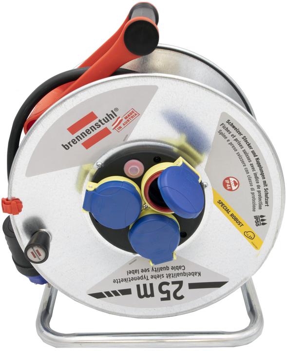 Actual product image Brennenstuhl Cable drum Garant SK for outdoor use, CH plug system IP55, 3x T23 sockets, T23 plug, Ka (25 m, 2.50 mm²)