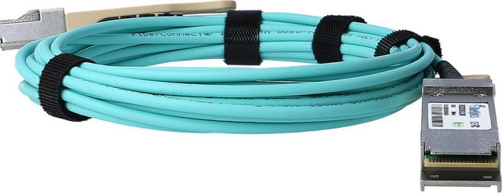 Actual product image BlueOptics 10437-BO. Cable length: 20 m, Connector 1: QSFP28, Connector 2: QSFP28. Weight: 150 g, Package