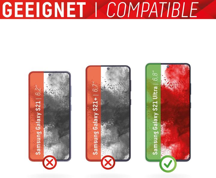 Actual product image Displex Real Glass, Privacy Full Cover Panzerglas (1 Piece, Samsung Galaxy S21 Ultra 5G)