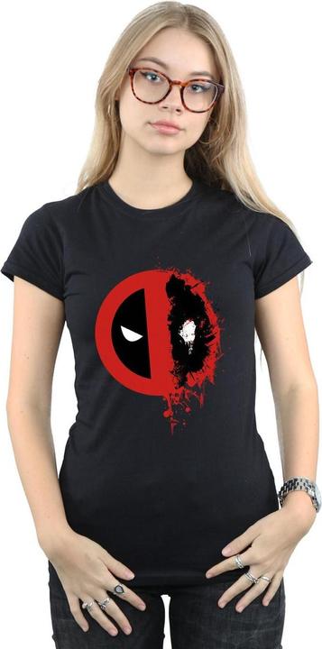 Actual product image Womens/Ladies Deadpool Split Splat Logo Cotton T-Shirt (XXL)
