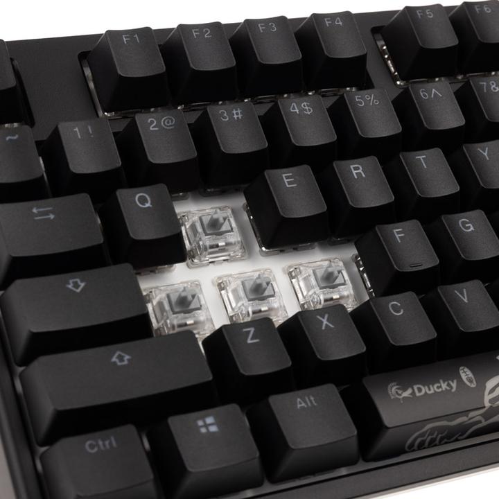 Produktbild Ducky ONE 2 Backlit PBT Gaming Tastatur, MX-Speed-Silver, RGB LED - schwarz (US) (US, Kabelgebunden)
