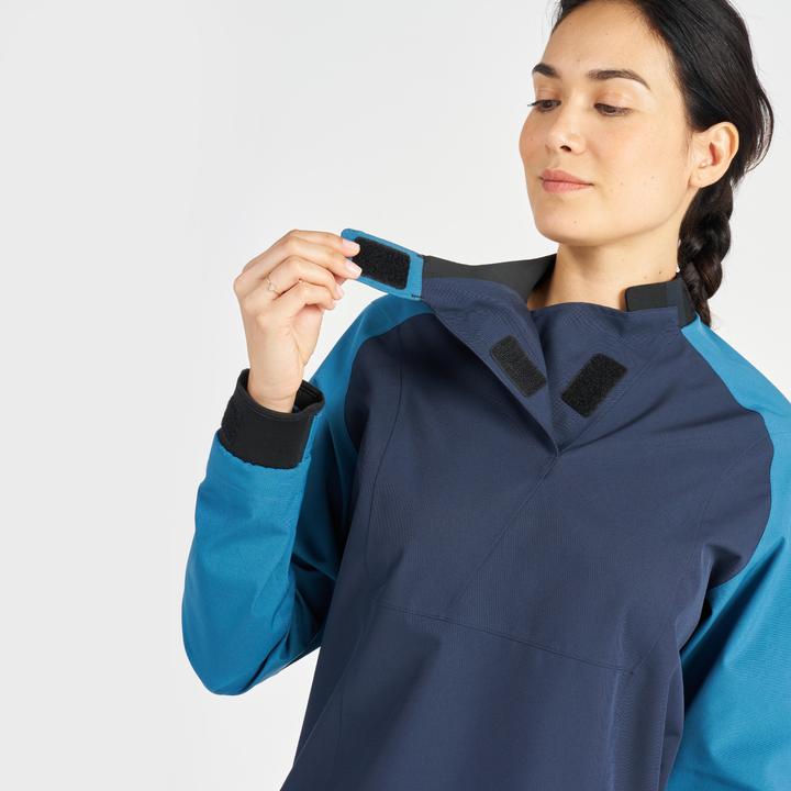 Actual product image Tribord Women's Sailing Windproof Jacket - 500 BLUE