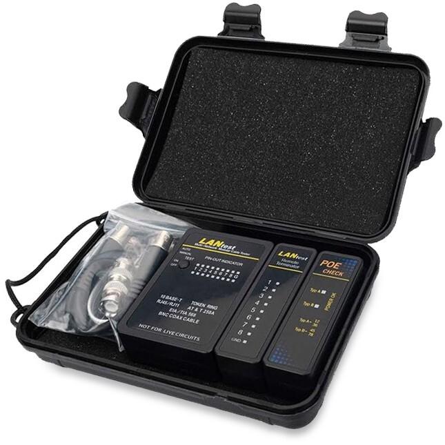 Image du produit equip Testeur de câbles réseau pour câbles RJ11/RJ12/BNC, noir