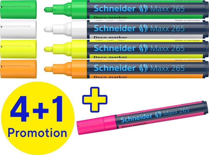 Produktbild Schneider Maxx 265 Kreidestift (2-3 mm Strichstärke, feucht abwischbar, wasserbasiert, geruchsneutra (tiefblau-sortiert, 3 mm, 5 x)