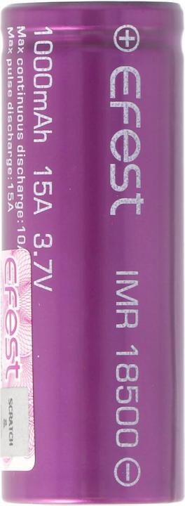 Actual product image Efest Battery Purple IMR18500 unprotected (18500, 1000 mAh)