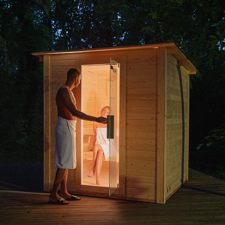 Immagine prodotto Home Deluxe Sauna esterna MACAH L- 221 x 217 cm per 4 persone - Sauna con riscaldamento da 6kW