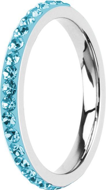 Produktbild Star Piercing Ring silber mit Kristallband aqua (Chirurgenstahl 316L, Acrylohne Messing)